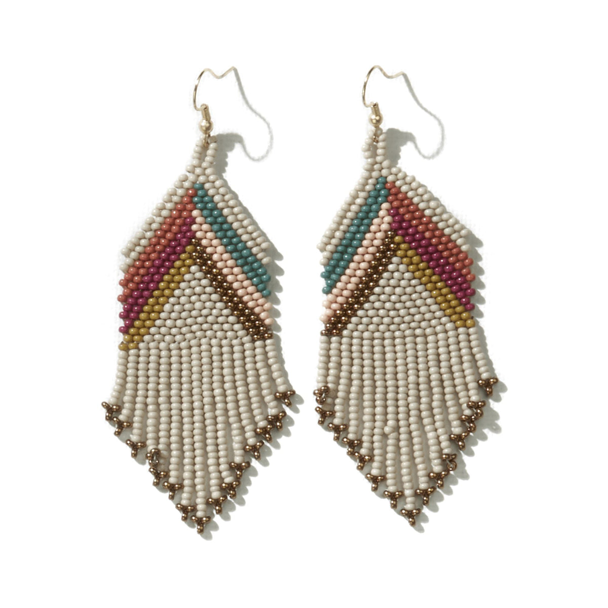Ivory Gold Muted Chevron Earrings A Whole World Of Good