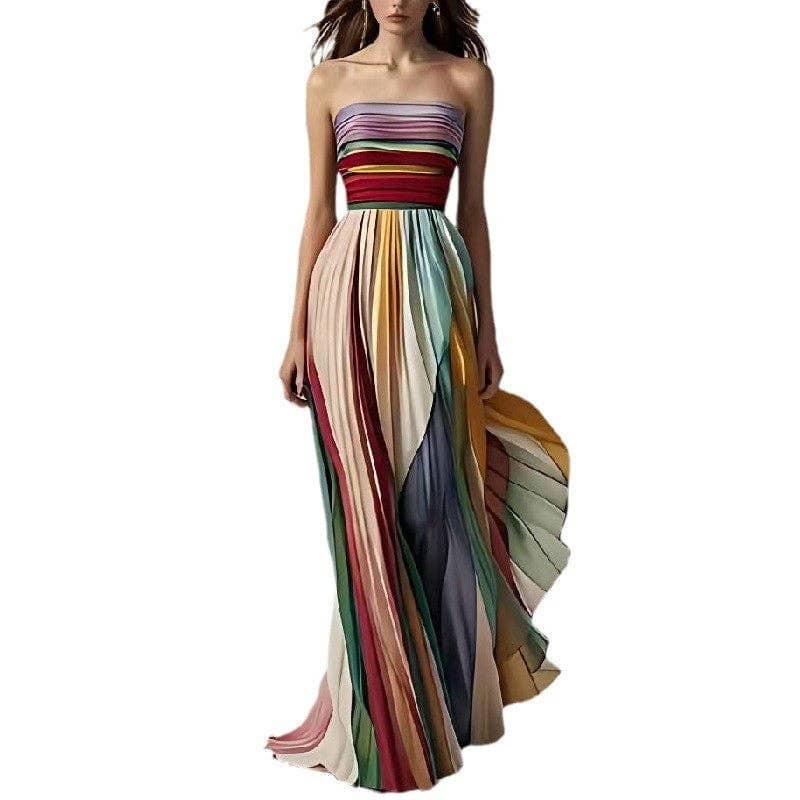 colorful pleated dress Luisa Pleated Dress