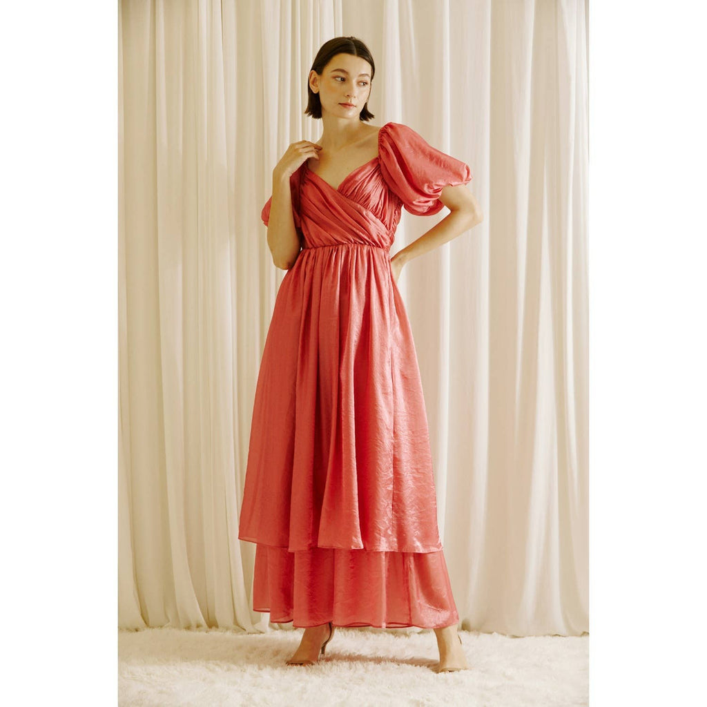 wrap midi dresses Plus Size Juliet Ruffle Wrap Midi Dress