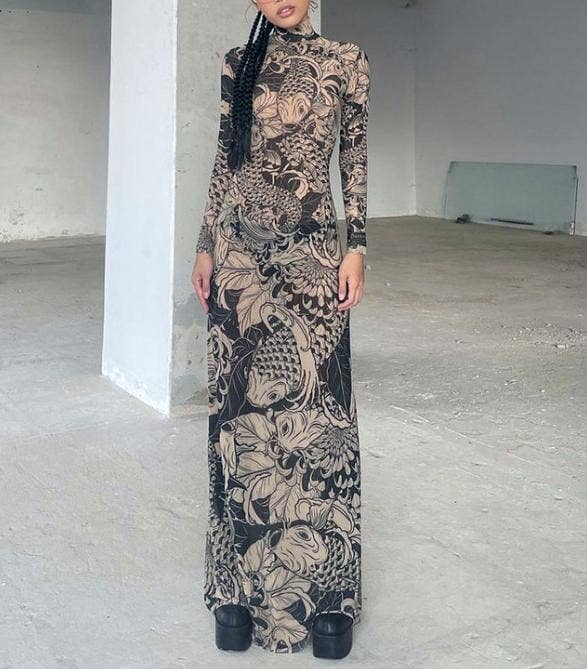 remain maxi mesh dress Black Mesh Maxi Dress