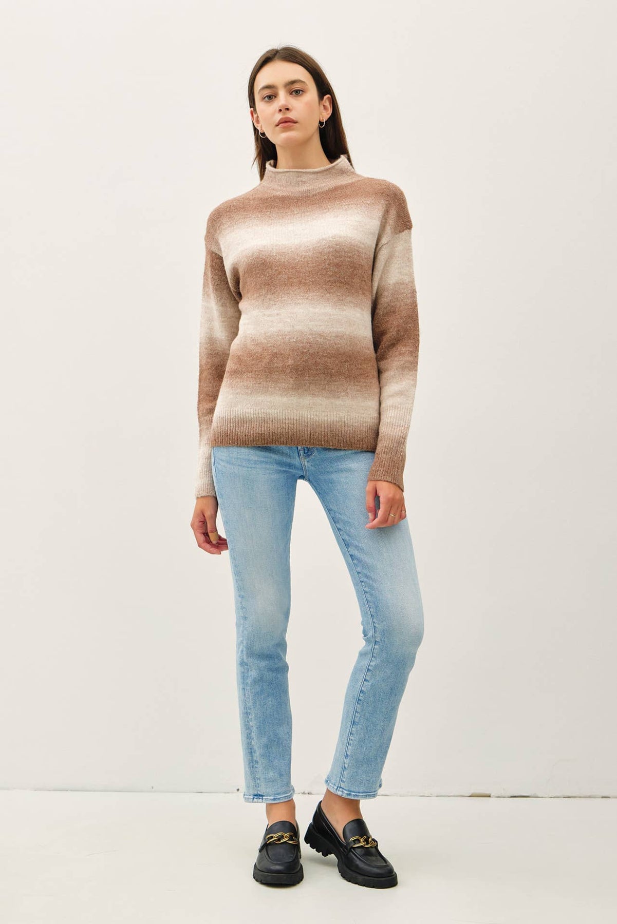 Tonal Wools TONAL GRADIENT STRIPED WOOL BLEND SWEATER | A Whole World Of Good