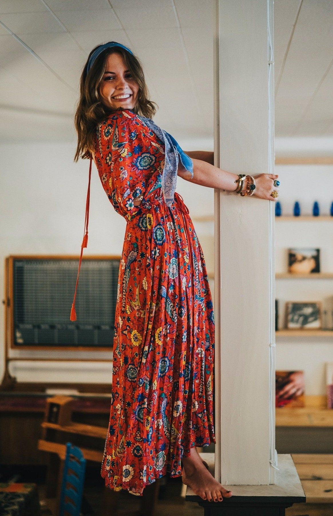 Peacock maxi deals dress